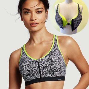 😍VICTORIA'S SECRET VSX KNOCKOUT FRONT- CLOSE BRA 2 IN 1 MAX SUPPORT BRA 36B 😘
